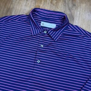 Donald Ross Golf Polo Shirt Mens‎ Sz Lg Pink Striped Casual Short Sleeve Logo